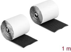 Delock Velcro öntapadó tépőzáras szalag-szett, H 1 m és Sz 50 mm fekete (19063) - pepita