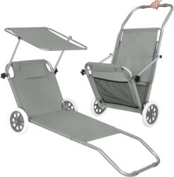 SPRINGOS kerti Napozószék, összecsukható, 120kg - Szürke (GC0042)