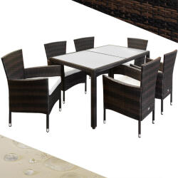 CASARIA Berlin 1+6 polyrattan kerti bútor szett - barna (992837)