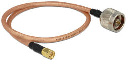 Delock antannakábel N dugó - SMA dugó csatlakozóval, alacsony veszteségű, RG-142, 1m (88897)