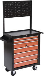 Homcom Kerékszekrény szerszámpanellel, Acél, 61, 5x33x76 cm, Fekete / Narancs
