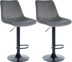 Toni bársony bárszék 2 db-os szett sötétszürke-fekete 324070