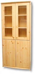 Komforttéka Tamás Fenyő Vitrines Szekrény - 4 Ajtós