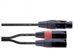 Cordial EY 0, 3 FMM 3-tűs XLR - 2x 3-tűs XLR kábel 0, 3m fekete (14880) (14880)