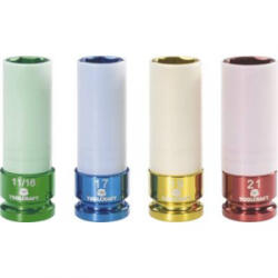 TOOLCRAFT 4 részes dugókulcs készlet 17/19/21/17.5 mm (11/16'' ), hossz 85 mm, TOOLCRAFT 821580 (821580)