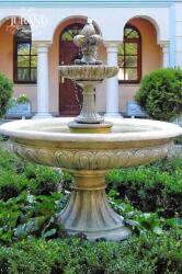 JURAND FONDI artézi szökőkút, 150 x 150 x 190 cm (H), kerti/kültéri/terasz/éttermi szökőkút, funkcionális, márványhoz hasonló Finecrete műkőből készült, réz színű, magassága 190 cm, minden tartozékkal együtt