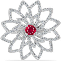  Ezüst Gyűrű Madagaszkári Rubinnal és Fehér Topázzal, Y59492/59
