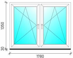  180×140 Tokosztott nyb/nyb műanyag ablak