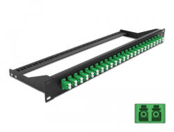 Delock 19 száloptikás csatlakozó panel 24 portos LC Duplex zöld