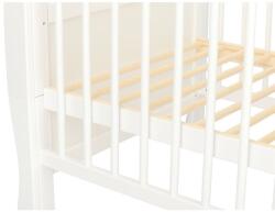 Qmini Patut din lemn Julia 120x60 cm, multifunctional, Alb (6426972005487)