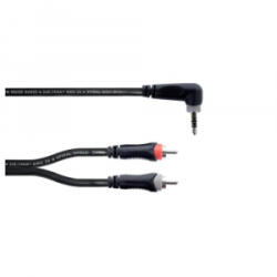 Cordial EY 3 WRCC 3.5mm jack - 2x RCA phono kábel 3m fekete (14860) (14860)