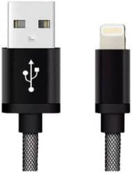 REEKIN Apple iPad/iPhone/iPod Csatlakozókábel [1x USB 2.0 dugó, A típus - 1x Apple Dock dugó Lightning] 1.00 m Fekete (CAB-011BL) (CAB-011BL)