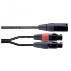 Cordial EY 0, 3 MFF 3-tűs XLR - 2x 3-tűs XLR kábel 0, 3m fekete (14881) (14881)