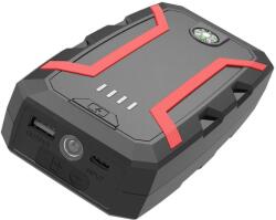  Hordozható többfunkciós autóindító, benzin/dízel motorhoz, űrtartalom 37000mWh, 12V, 6/4 L, 16X8X3, 8 cm, fekete-piros