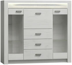 Tempo Vitrines komód, kőris fehér, INFINITY 08