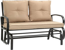 Outsunny Kerti kanapé, Outsunny, Acél/poliészter, Khaki