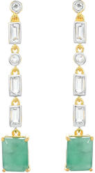  Smaragd és Topáz Fülbevaló - Aranyozott Ezüst