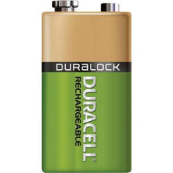 Duracell 9V akku NiMH 8, 4 V 170 mAh, Duracell 6LR61, HR6F22, HR9V, HR22, 6LR21, 6AM6, 6LP3146, MN1604, E Block (DUR056008)