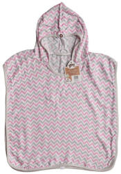 Xkko bambusz poncho - baby pink chevron, méret : 2 (BMBPN0402)
