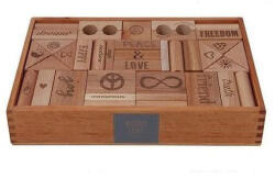 Wooden Story Peace and Love építőkockák XL 72 db (WS08)