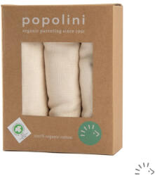 PoPoLiNi biopamut muszlin/tetra pelenka LIGHT , 3 db, natúr (010601-99-02)