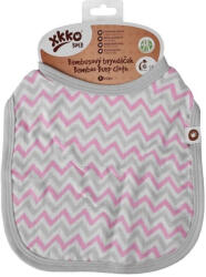 Xkko bambusz előke - Baby Pink chevron (BMBBC009)