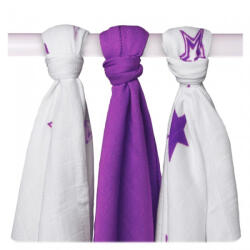 XKKO bambusz tetra pelenka - Lila csillagos (BMB070026)