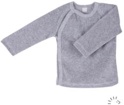 Popolini Iobio biopamut hosszú ujjú kimono pulóver, szürke 74/80 (093211-06-0974)