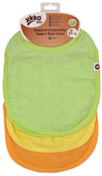 Xkko bambusz előke 3db - Colours MIX - zöld (BMBBC001)