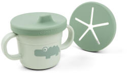 Done by Deer 2az1ben csőrös és snack pohár, Croco, zöld (DD1936683)