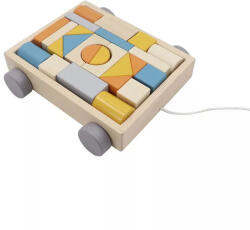 Fakopáncs 25 db-os épitökocka kiskocsiban - kék (FK8826B)