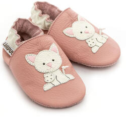 Liliputi puhatalpú cipő - Rózsaszín cicás - L (31013)