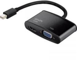 Renkforce DisplayPort - VGA, HDMI átalakító adapter, 1x mini DisplayPort dugó - 1x VGA aljzat, 1x HDMI aljzat, fekete, Renkforce (RF-4210674)