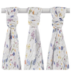 XKKO bambusz tetra pelenka - kék virágok (BMB070047)