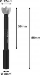 Bosch Forstner fúró 12 mm Teljes hossz 88 mm 1 db (2608901822) (2608901822)