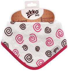 Xkko bambusz pamut előke - mintás - Pink körös (BMBBND009)