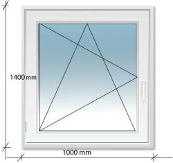 Decco 100x140 Bukó - Nyíló műanyag ablak Decco 71 profil 2 retegű üvegezés