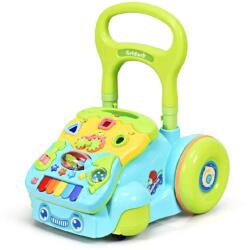 Creative Antemergator 2 az 1-ben tevékenységekkel, 1 éves kortól, hangokkal és fényekkel, 37x40x42 cm, kék-zöld/piros-zöld, kék