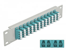Delock 10 üvegszálas patch panel 12 portos LC Quad vízkék 1U szürke