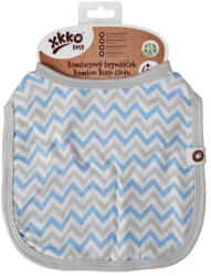 Xkko bambusz előke - Baby Blue chevron (BMBBC010)