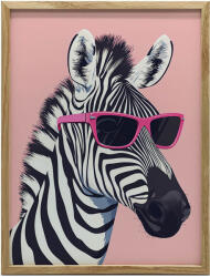  Keret Fali Plakát Vicces Zebra Rózsaszín Szemüveg 70x100 Cm