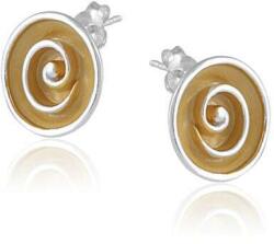  Spirál Ezüst Fülbevaló - Arany Bevonattal