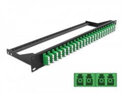 Delock 19 száloptikás csatlakozó panel 24 portos LC Quad zöld