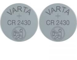 VARTA CR2430 lítium gombelem, 3 V, 280 mA, 2 db, Varta BR2430, DL2430, ECR2430, KCR2430, KL2430, KECR2430, LM2430 (6430101402)