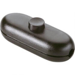 inter Bär 1 pólusú zsinórkapcsoló, 2 A 250 V/AC, fekete (fekete) (5044-004.01)