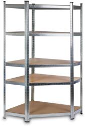 Humberg Fém ipari sarok polcrendszer MDF lapokkal 180x90x40cm - 875kg teherbírás