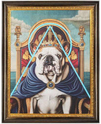  Neon Bulldog Királyi Portré - Fényképes Festmény - 80x100 cm (KHM-KH1501100246)