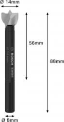 Bosch Forstner fúró 14 mm Teljes hossz 88 mm 1 db (2608901823) (2608901823) - aqua