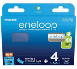 Panasonic Eneloop 1.2V AAA Ni-Mh 800mAh akku (4db) + tok (BK-4MCDEC4BE) (BK-4MCDEC4BE)