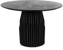  MaMaison Levante Fekete Márvány Étkezőasztal Bordázott Lábbal (MM001501100334)